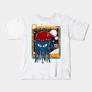 Funny Christmas With Cthulhu Kids T-Shirt